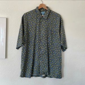Island Green 100% Silk Aloha Hawaiian Shirt Men’s Size Extra Large